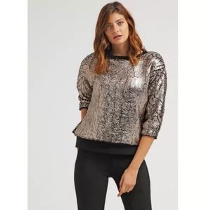 KAREN BY SIMONSEN Demeur Sweater Gold Top Sz S NWT!